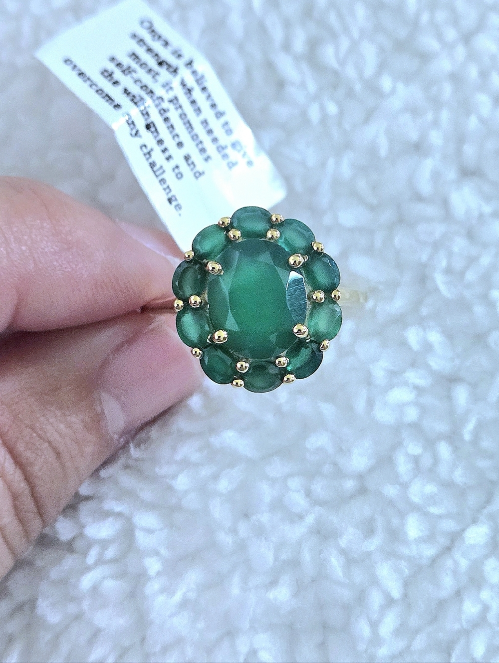 Shivam Green💚 Onyx Flower🌸 Ring💍 - Picture 3 of 16